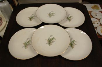 (n-7347/5) Selb Bavaria Krautheim, Liljekonval piibelehtedega praetaldrikud, 6tk