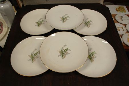 (n-7347/5) Selb Bavaria Krautheim, Liljekonval piibelehtedega praetaldrikud, 6tk