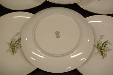 (n-7347/5) Selb Bavaria Krautheim, Liljekonval piibelehtedega praetaldrikud, 6tk