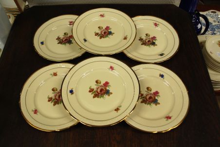 (n-7358/1) KPM, Kjobenhavns Porcellains Maleri A/S, Rosenborg suuremad salatitaldrikud, 6tk (n-7358/1) KPM, Kjobenhavns Porcellains Maleri A/S, Rosenborg suuremad salatitaldrikud, 6tk