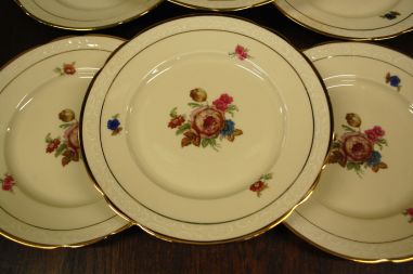 (n-7358/1) KPM, Kjobenhavns Porcellains Maleri A/S, Rosenborg suuremad salatitaldrikud, 6tk