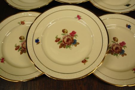 (n-7358/1) KPM, Kjobenhavns Porcellains Maleri A/S, Rosenborg suuremad salatitaldrikud, 6tk (n-7358/1) KPM, Kjobenhavns Porcellains Maleri A/S, Rosenborg suuremad salatitaldrikud, 6tk