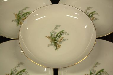 (n-7347/6) Selb Bavaria Krautheim, Liljekonval piibelehtedega supi-pastataldrikud, 5tk