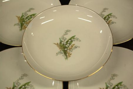 (n-7347/6) Selb Bavaria Krautheim, Liljekonval piibelehtedega supi-pastataldrikud, 5tk