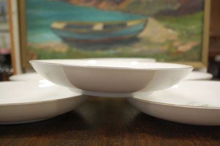 (n-7347/6) Selb Bavaria Krautheim, Liljekonval piibelehtedega supi-pastataldrikud, 5tk