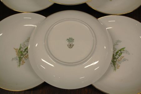 (n-7347/6) Selb Bavaria Krautheim, Liljekonval piibelehtedega supi-pastataldrikud, 5tk