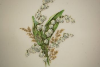 (n-7347/7) Selb Bavaria Krautheim, Liljekonval piibelehtedega suuremad salatitaldrikud, 6tk 2