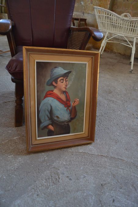 (n-7365) Lõuendil maal, Suitsetav poiss