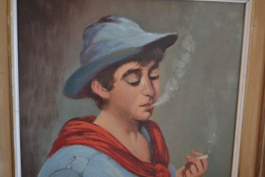 (n-7365) Lõuendil maal, Suitsetav poiss