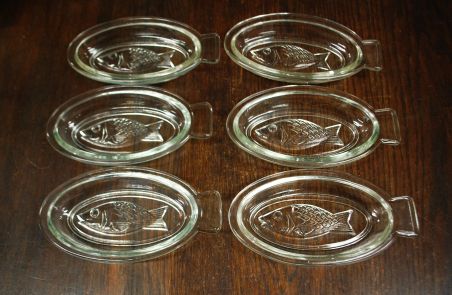 (n-7396) Klaasist kalakausid-vaagnad, 6tk komplektis