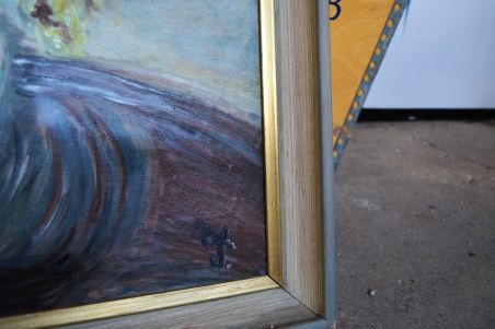 (n-7400) Suur lõuendil lilledega maal