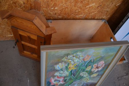 (n-7400) Suur lõuendil lilledega maal