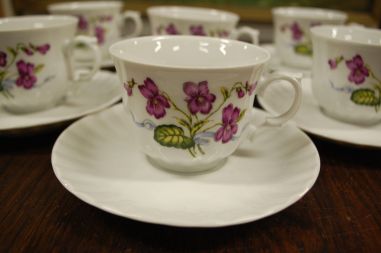 (n-7421/1) Bavaria Wunsiedel R Porcelaine, kannikestega kohvitassid-taldrikud, 6tk