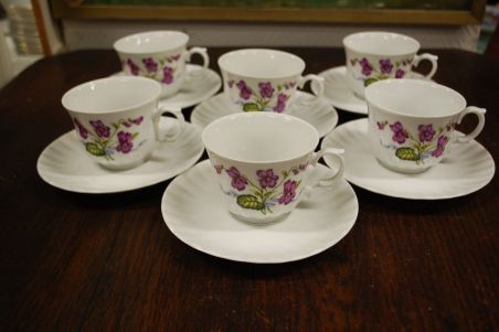 (n-7421/1) Bavaria Wunsiedel R Porcelaine, kannikestega kohvitassid-taldrikud, 6tk