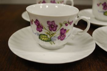 (n-7421/2) Bavaria Wunsiedel R Porcelaine, kannikestega kohvitassid-taldrikud, 4tk 2