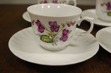 (n-7421/2) Bavaria Wunsiedel R Porcelaine, kannikestega kohvitassid-taldrikud, 4tk