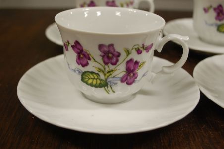 (n-7421/2) Bavaria Wunsiedel R Porcelaine, kannikestega kohvitassid-taldrikud, 4tk