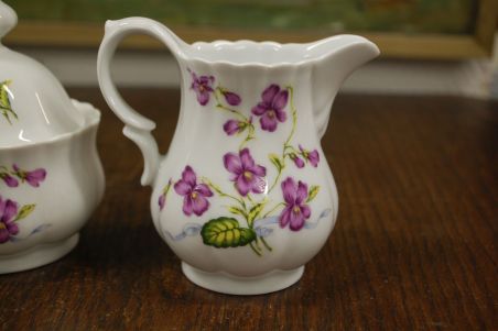 (n-7421/3) Bavaria Wunsiedel R Porcelaine, kannikestega koorekann ja suhkrutoos