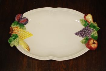 (n-7424) Dipinto a mano, suur puuviljadega keraamiline vaagen