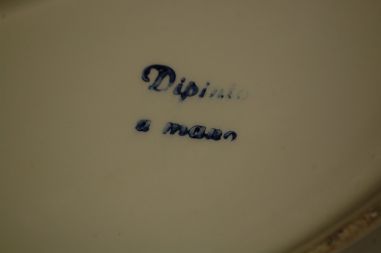 (n-7424) Dipinto a mano, suur puuviljadega keraamiline vaagen