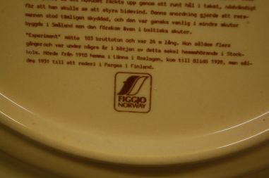 (n-7436/4) Figgjo, Rootsi laevandus, kollektsioontaldrik "Experiment", nr9