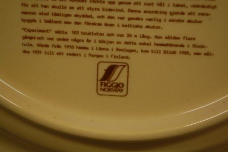 (n-7436/4) Figgjo, Rootsi laevandus, kollektsioontaldrik "Experiment", nr9