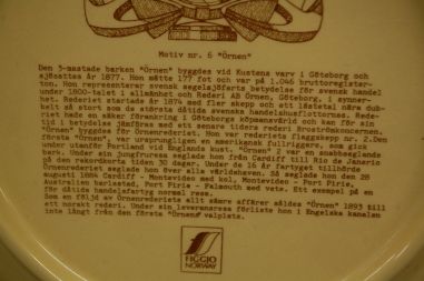 (n-7436/6) Figgjo, Rootsi laevandus, kollektsioontaldrik "Örnen", nr6