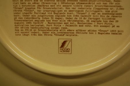 (n-7436/6) Figgjo, Rootsi laevandus, kollektsioontaldrik "Örnen", nr6