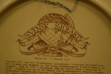 (n-7436/7) Figgjo, Rootsi laevandus, kollektsioontaldrik "Gustaf III" nr7