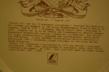 (n-7436/7) Figgjo, Rootsi laevandus, kollektsioontaldrik "Gustaf III" nr7