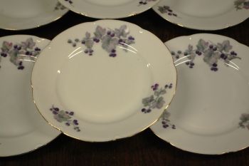 (n-7450/4) Epiag Royal Porcelain, põldmarjadega  koogitaldrikud, 6tk 2