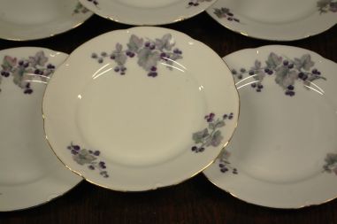 (n-7450/4) Epiag Royal Porcelain, põldmarjadega  koogitaldrikud, 6tk