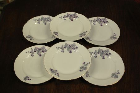 (n-7450/4) Epiag Royal Porcelain, põldmarjadega  koogitaldrikud, 6tk
