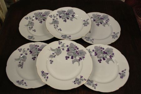 (n-7450/5) Epiag Royal Porcelain, põldmarjadega  salatitaldrikud, 6tk