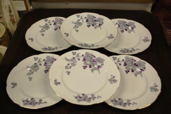 (n-7450/7) Epiag Royal Porcelain, põldmarjadega  praetaldrikud, 6tk