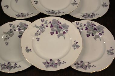(n-7450/7) Epiag Royal Porcelain, põldmarjadega  praetaldrikud, 6tk