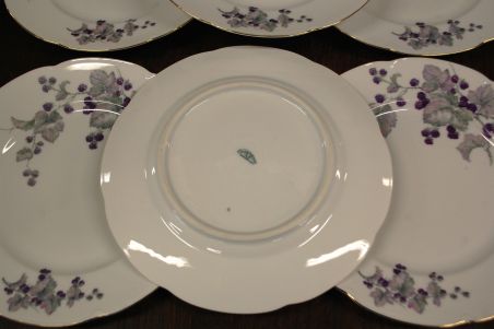 (n-7450/7) Epiag Royal Porcelain, põldmarjadega  praetaldrikud, 6tk