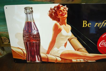 (n-7113) Metallist Coca-Cola reklaamsilt