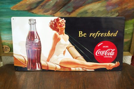 (n-7113) Metallist Coca-Cola reklaamsilt