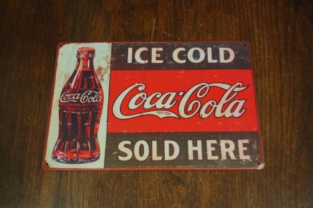 (n-7115) Metallist Coca-Cola reklaamsilt