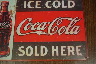 (n-7115) Metallist Coca-Cola reklaamsilt