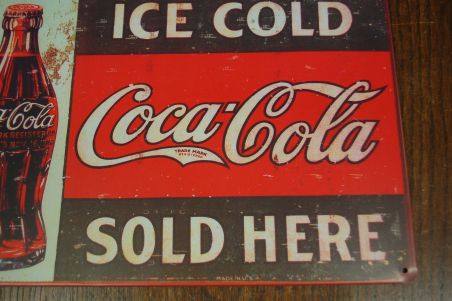 (n-7115) Metallist Coca-Cola reklaamsilt