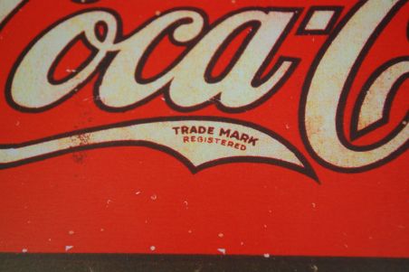 (n-7115) Metallist Coca-Cola reklaamsilt