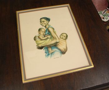 (n-7120) Eleane Bonsell, raamitud trükk "Naine lastega"