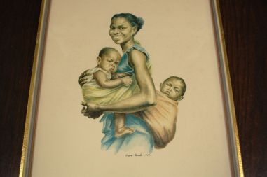 (n-7120) Eleane Bonsell, raamitud trükk "Naine lastega"