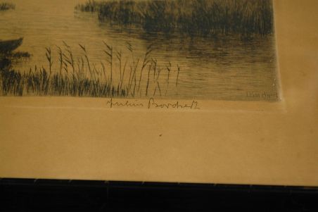 (n-6896) Vanem litograafia paat rannal