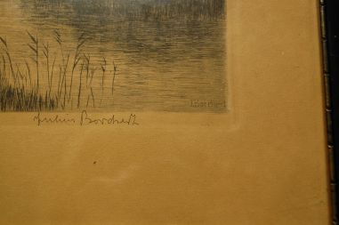 (n-6896) Vanem litograafia paat rannal