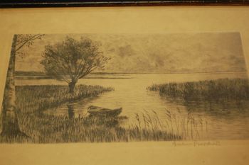 (n-6896) Vanem litograafia paat rannal 2