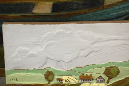 (L-733) JIE Gantofta Keramik, ruumiline lehmadega seinapilt, keraamika, nr 930