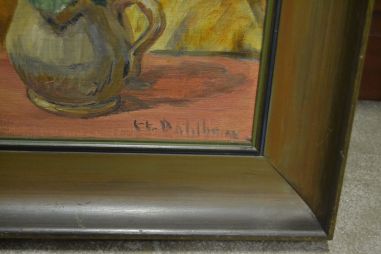 (P-1089) Papil vaasiga maal, signeeritud